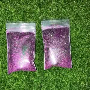 Barney glitters purple n green